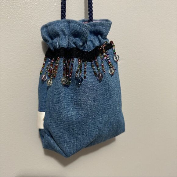Cheeky Kiki denim beaded bag - Picture 1 of 5